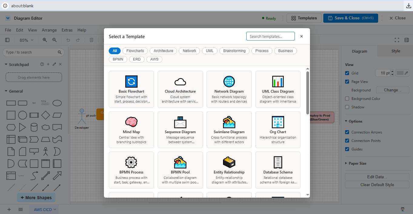 Offline templates library